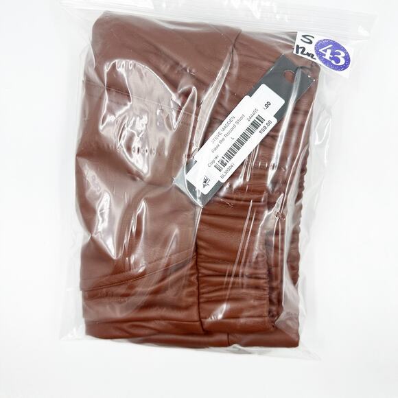 Steve Madden Faux The Record Brown Cognac Vegan Leather Short Side Slit #BL30307 - Picture 9 of 9